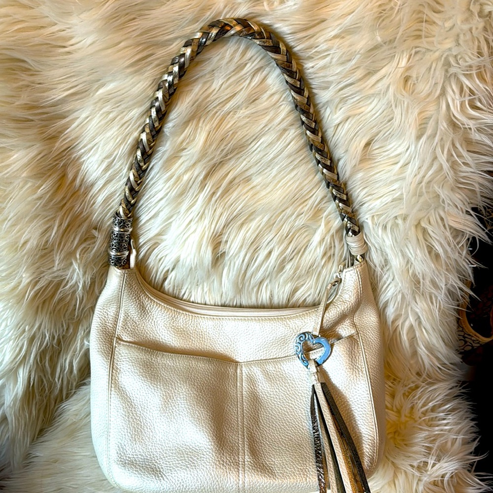 Brighton Barbados Ivory Leather Bag